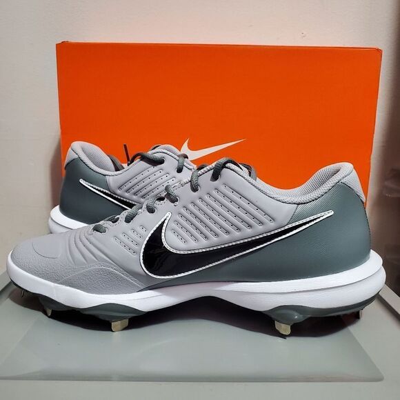 Nike Alpha Huarache 3 Varsity Low Mens Sz 12 Cleat Light Grey Black CT0829-023 - Picture 5 of 12